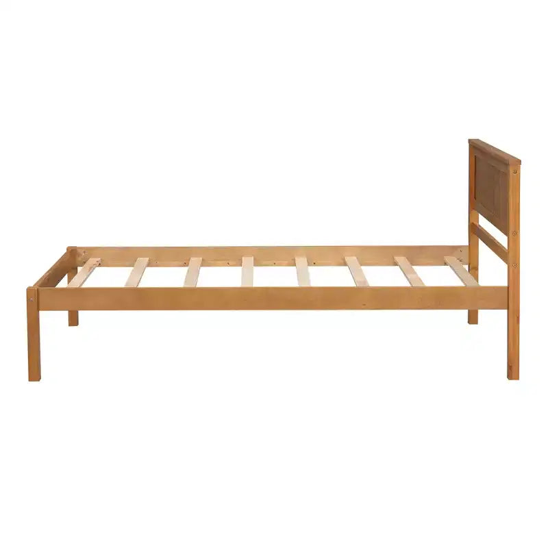 Lit plateforme en bois moderne et simple avec tête de lit
