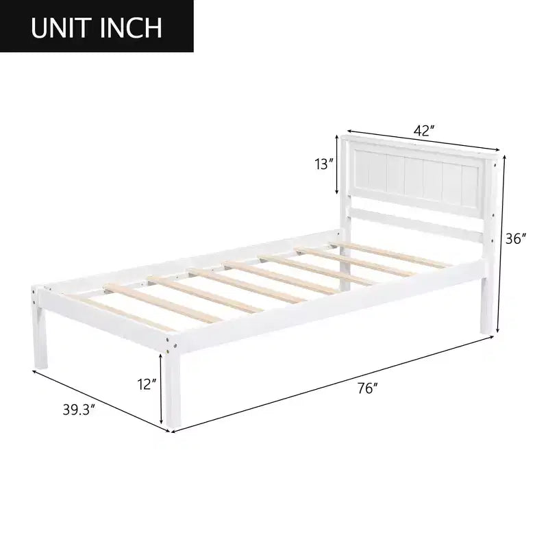 Lit plateforme en bois moderne et simple avec tête de lit