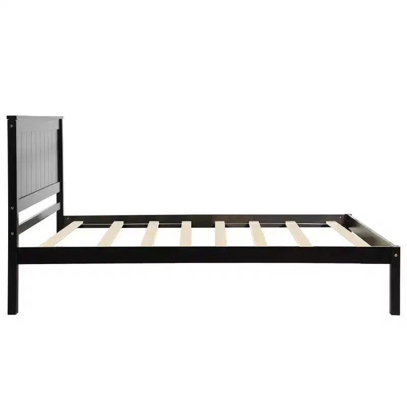 Lit plateforme en bois moderne et simple avec tête de lit