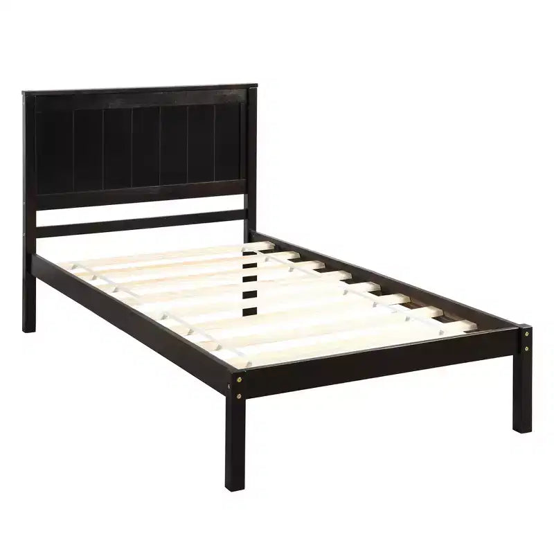 Lit plateforme en bois moderne et simple avec tête de lit
