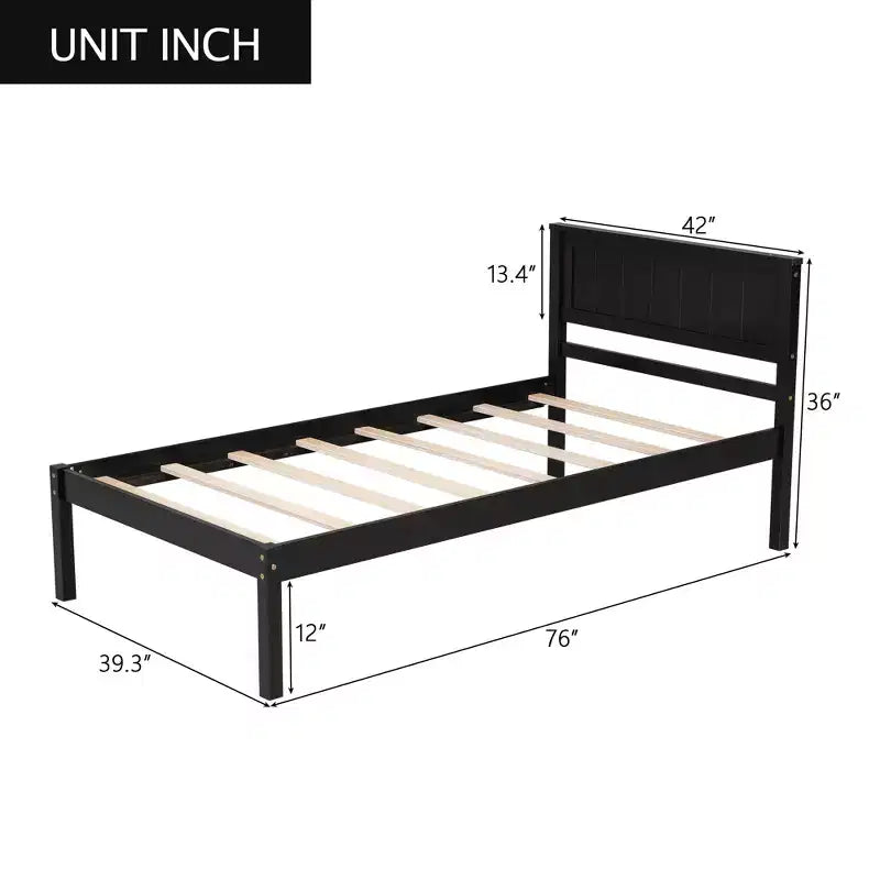 Lit plateforme en bois moderne et simple avec tête de lit