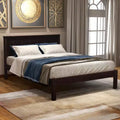 Whisen Modern and Simple Wood Platform Bed with Headboard