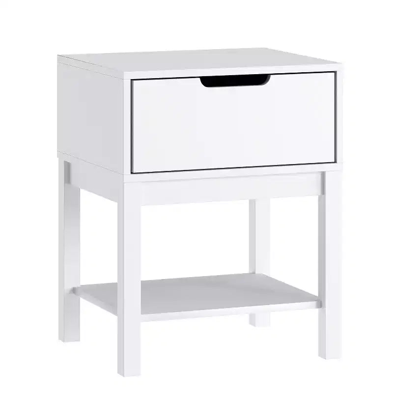 Table de chevet en bois, table d'appoint de chambre avec tiroir de rangement et étagère pour enfants