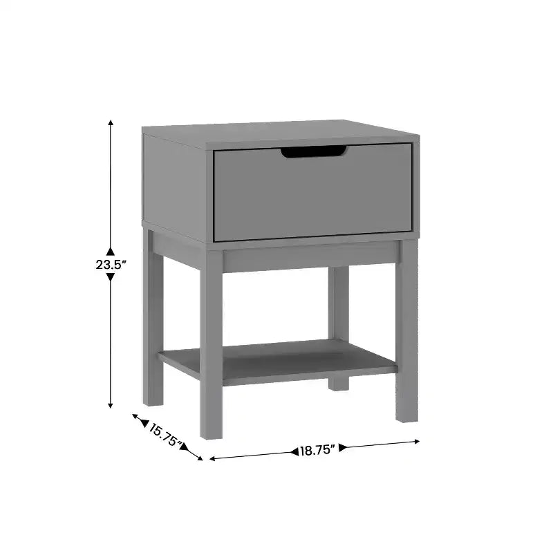 Table de chevet en bois, table d'appoint de chambre avec tiroir de rangement et étagère pour enfants