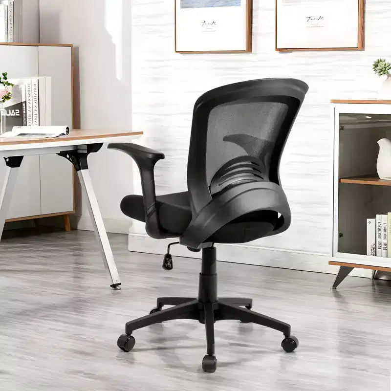Chaise de bureau ergonomique en maille avec dossier en S, support lombaire, hauteur réglable, capacité de 150 kg