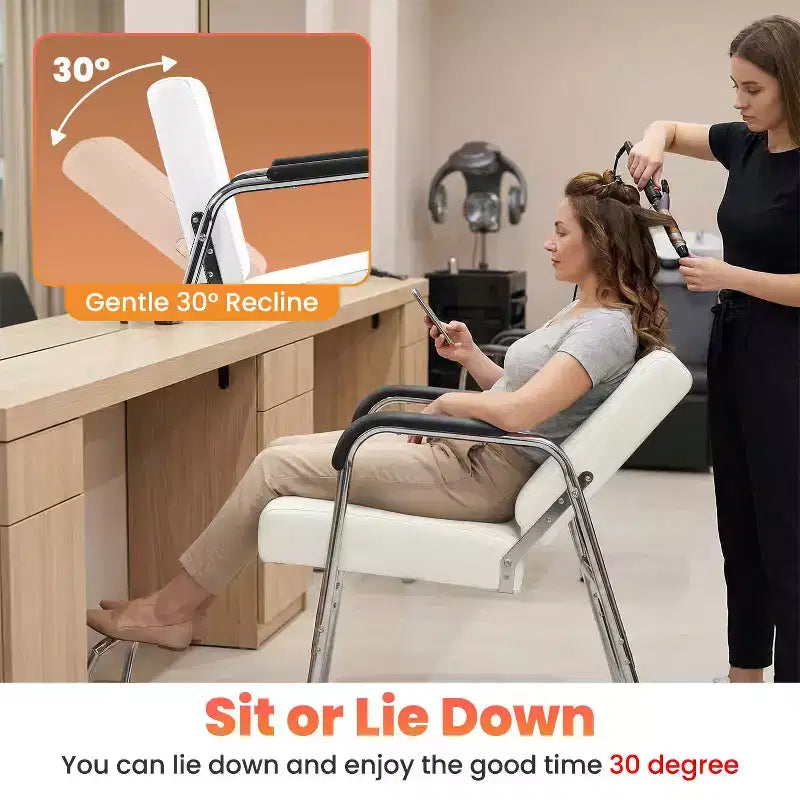 Nouveau Fauteuil de Lavage Auto Inclinable Noir, Tendance et Moderne, pour Barbiers, Spas et Salons de Beauté