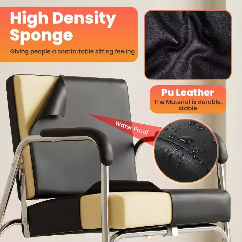 Nouveau Fauteuil de Lavage Auto Inclinable Noir, Tendance et Moderne, pour Barbiers, Spas et Salons de Beauté