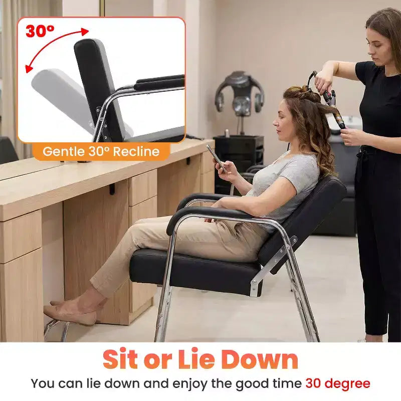 Nouveau Fauteuil de Lavage Auto Inclinable Noir, Tendance et Moderne, pour Barbiers, Spas et Salons de Beauté