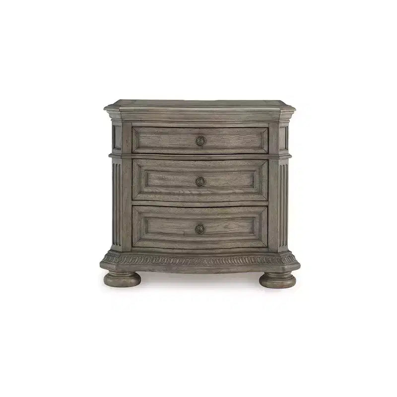 Table de chevet à trois tiroirs avec ports USB, marron clair