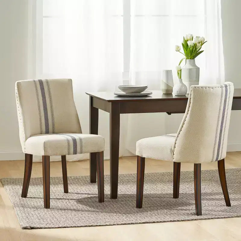 Chaises de salle à manger contemporaines en tissu rembourré