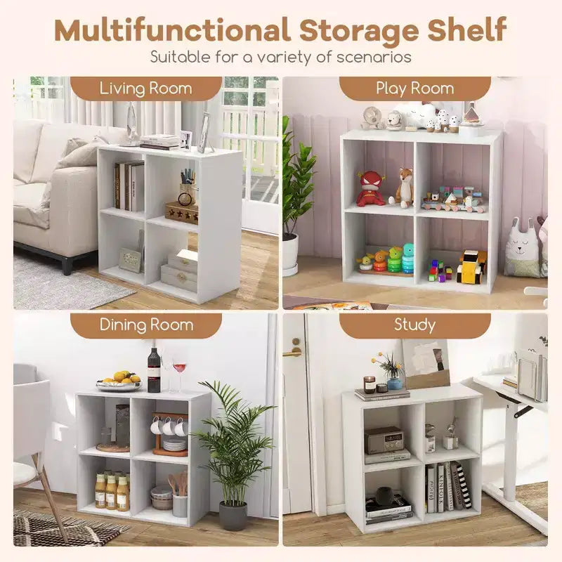 Étagère ouverte à 4/6/8/9 cubes avec kits anti-basculement, étagère de rangement de style moderne pour le bureau à domicile
