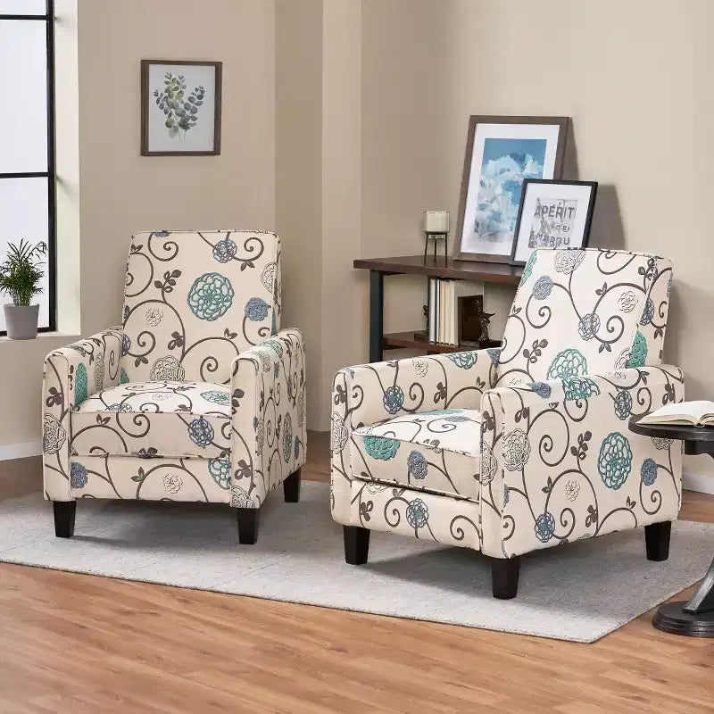 Fauteuils inclinables contemporains rembourrés à dossier poussoir