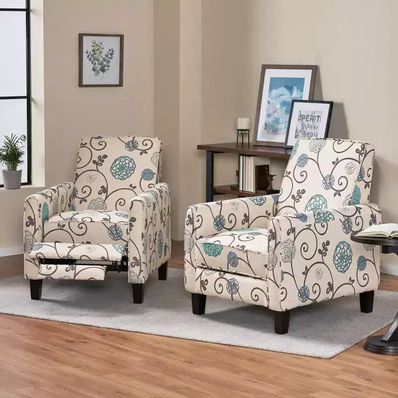Fauteuils inclinables contemporains rembourrés à dossier poussoir