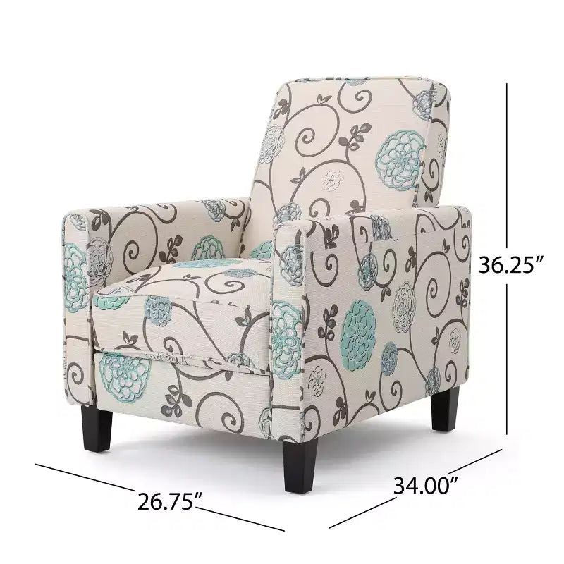 Fauteuils inclinables contemporains rembourrés à dossier poussoir