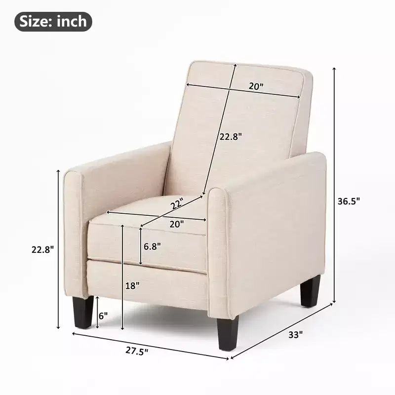 Fauteuils inclinables contemporains rembourrés à dossier poussoir