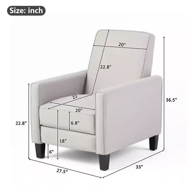 Fauteuils inclinables contemporains rembourrés à dossier poussoir