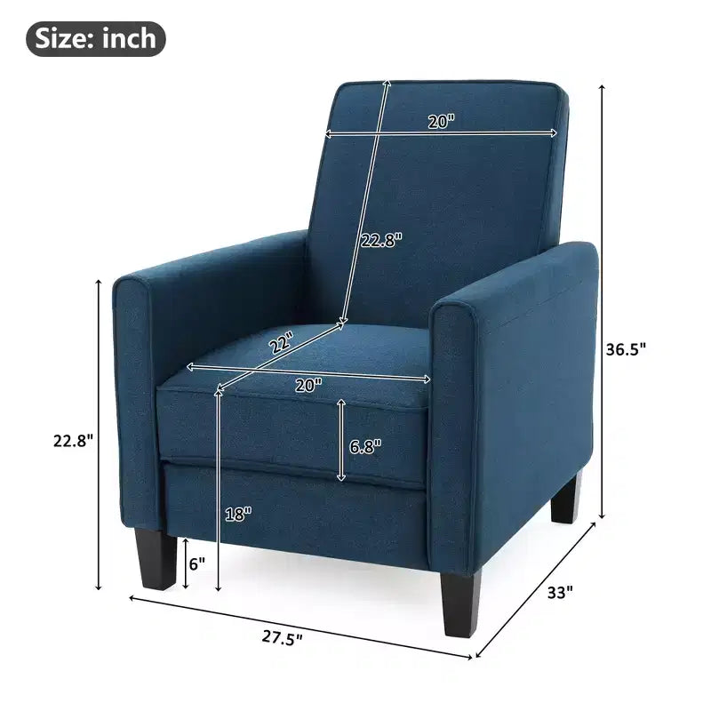 Fauteuils inclinables contemporains rembourrés à dossier poussoir