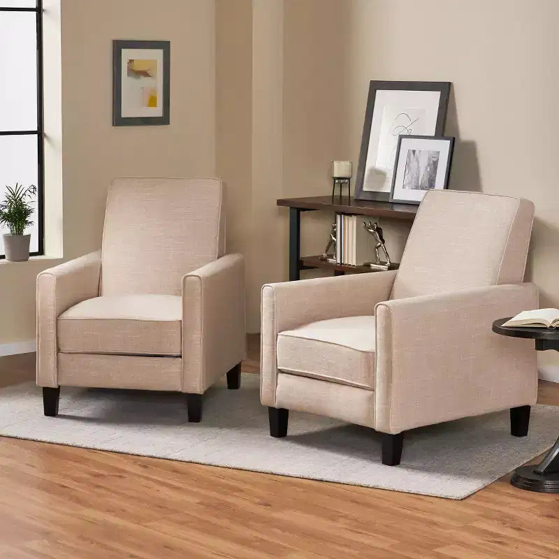 Christopher Knight Home Darvis Contemporary Upholstered Pushback Recliners (Set of 2)