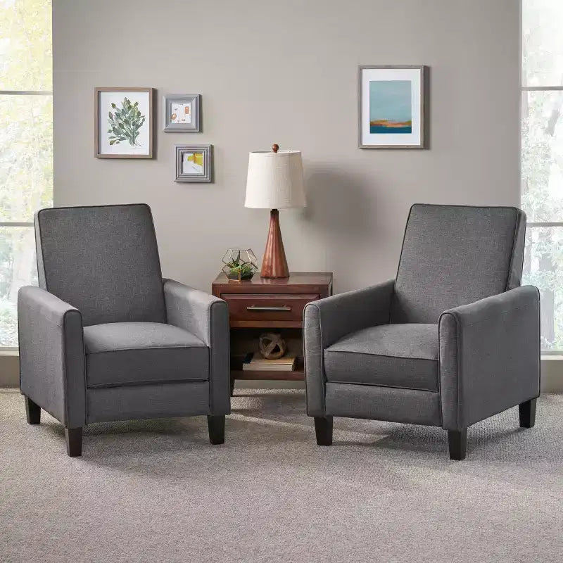 Fauteuils inclinables contemporains rembourrés à dossier poussoir