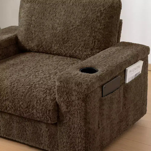 Chaise longue 42W, grand fauteuil d'appoint convertible en canapé-lit, chaise longue rembourrée avec pouf de rangement