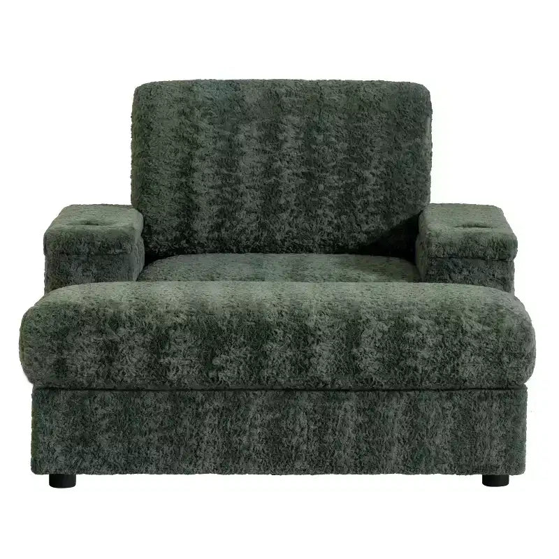 Chaise longue 42W, grand fauteuil d'appoint convertible en canapé-lit, chaise longue rembourrée avec pouf de rangement