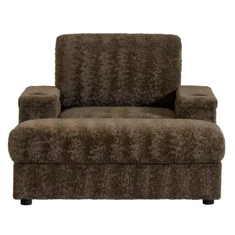 Chaise longue 42W, grand fauteuil d'appoint convertible en canapé-lit, chaise longue rembourrée avec pouf de rangement
