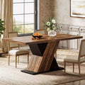 Table à manger rectangulaire style ferme de 55 pouces pour 4 à 6 personnes