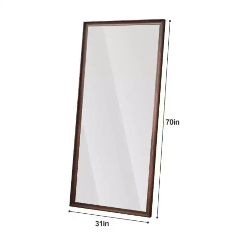 Miroir mural grand format à cadre aspect bois : Vintage, élégant, grand et haut - Décoration d'intérieur moderne