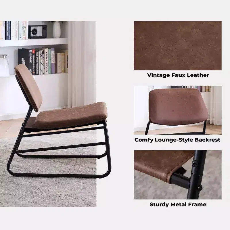 Chaise d'appoint à cadre en métal, fauteuil de salon de style minimaliste pour salon, chambre, bureau, appartement avec cadre en métal solide