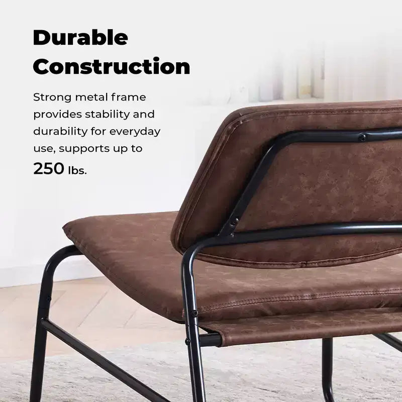 Chaise d'appoint à cadre en métal, fauteuil de salon de style minimaliste pour salon, chambre, bureau, appartement avec cadre en métal solide
