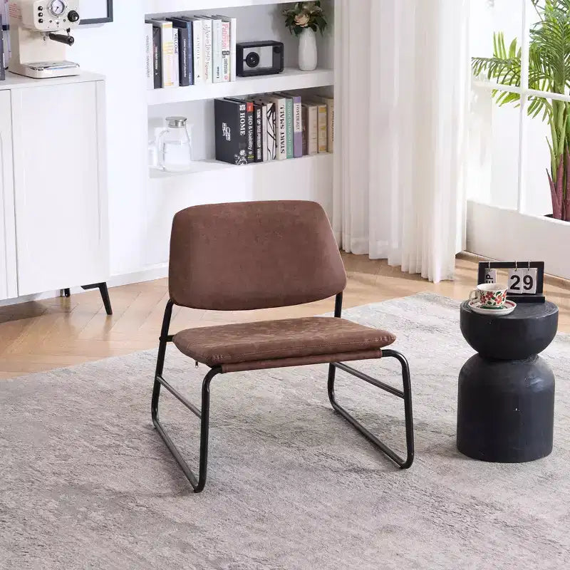 Chaise d'appoint à cadre en métal, fauteuil de salon de style minimaliste pour salon, chambre, bureau, appartement avec cadre en métal solide