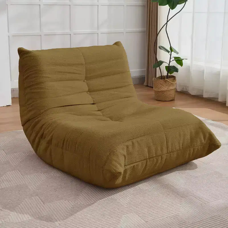 Fauteuil poire, 41 W, canapé de sol paresseux pour adultes, Jaune/Blanc/Gris