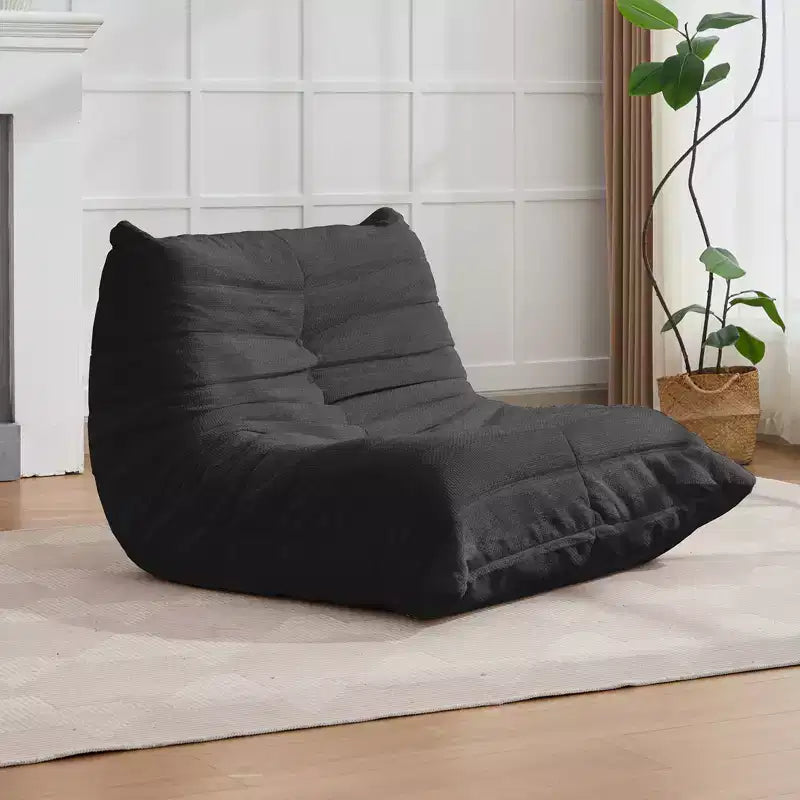 Mjkone Bean Bag Chair, 41 W Lazy Floor Sofa Couch Chair for Adults,Yellow/ White/Gray