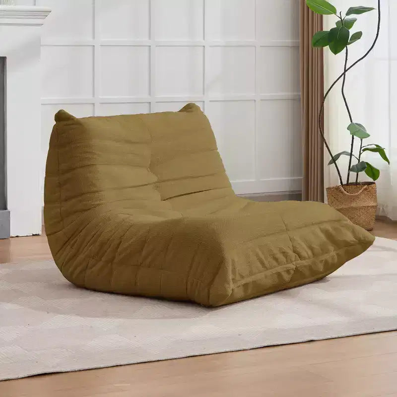Fauteuil poire, 41 W, canapé de sol paresseux pour adultes, Jaune/Blanc/Gris