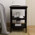 Table d'appoint compacte noire Oxford de 24 pouces de hauteur avec pieds en MDF