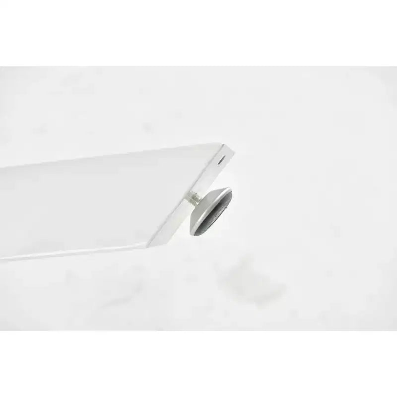 Table basse sur pied du milieu du siècle, blanche, 42,1 po, pattes croisées