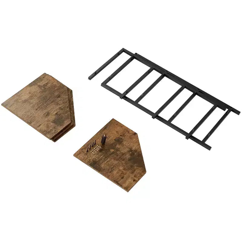 Étagère d'angle, étagères de présentation à 4 niveaux, support de rangement en bois avec cadre métallique pour petit espace, noir/marron/blanc/gris/doré