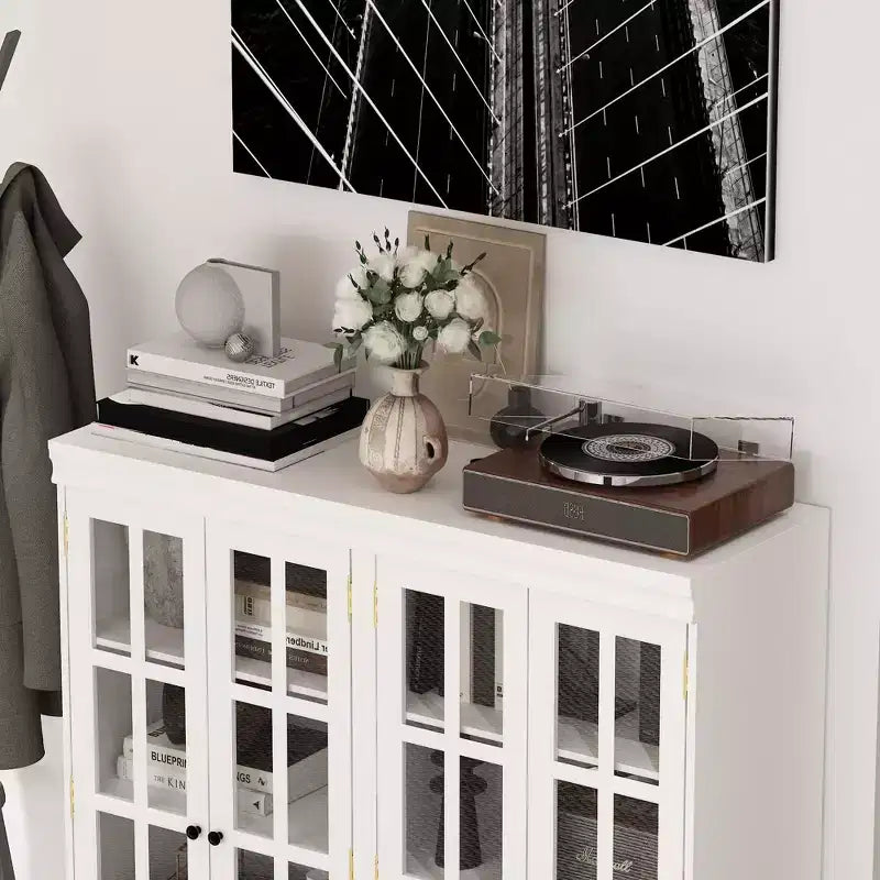 Vitrine élégante en verre trempé blanc – Libérez