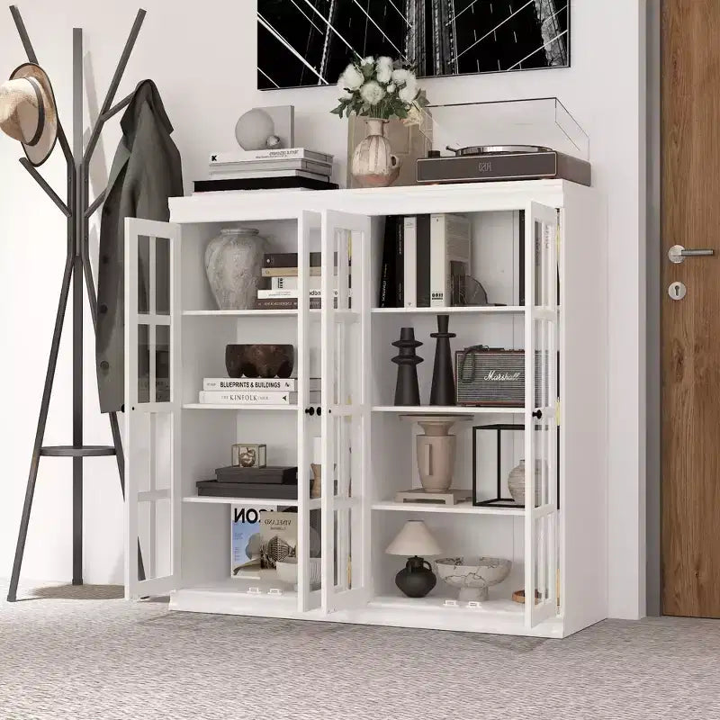 Vitrine élégante en verre trempé blanc – Libérez