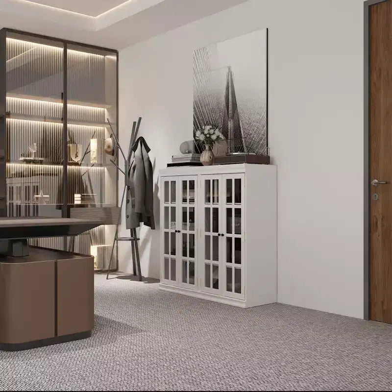 Vitrine élégante en verre trempé blanc – Libérez