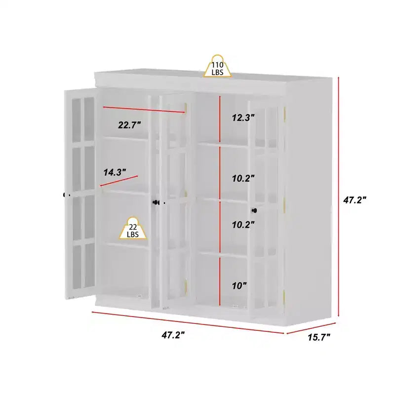 Vitrine élégante en verre trempé blanc – Libérez