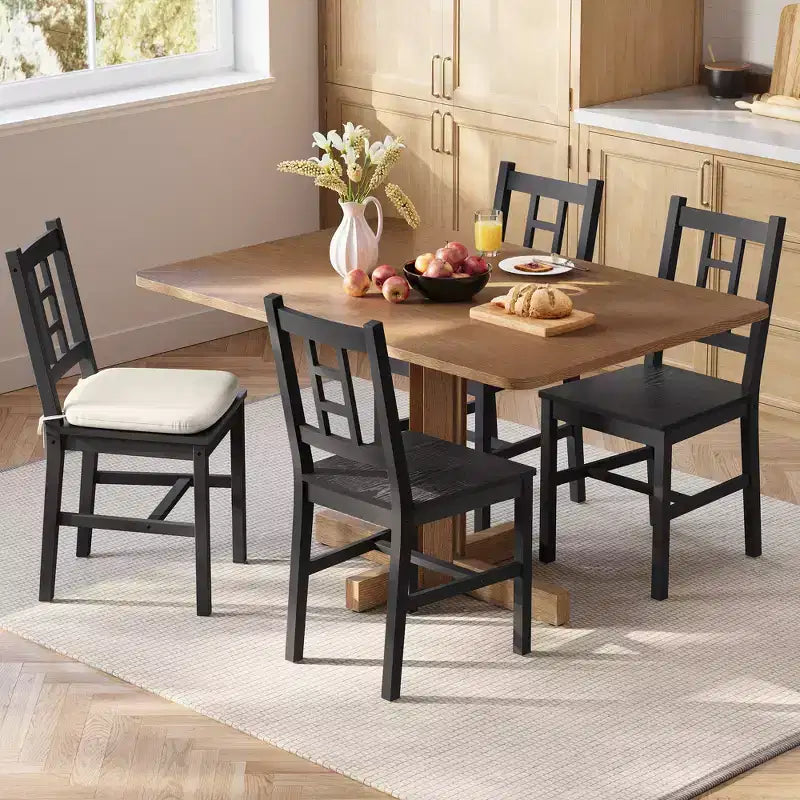 2 chaises de salle à manger avec coussin amovible, construction robuste pour salle à manger