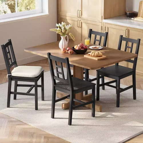 2 chaises de salle à manger avec coussin amovible, construction robuste pour salle à manger