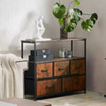 Tall Dresser Fabric Storage Tower with Wooden Top, Perfect for Kid Rooms, Closets, Entryways, and Nurseries