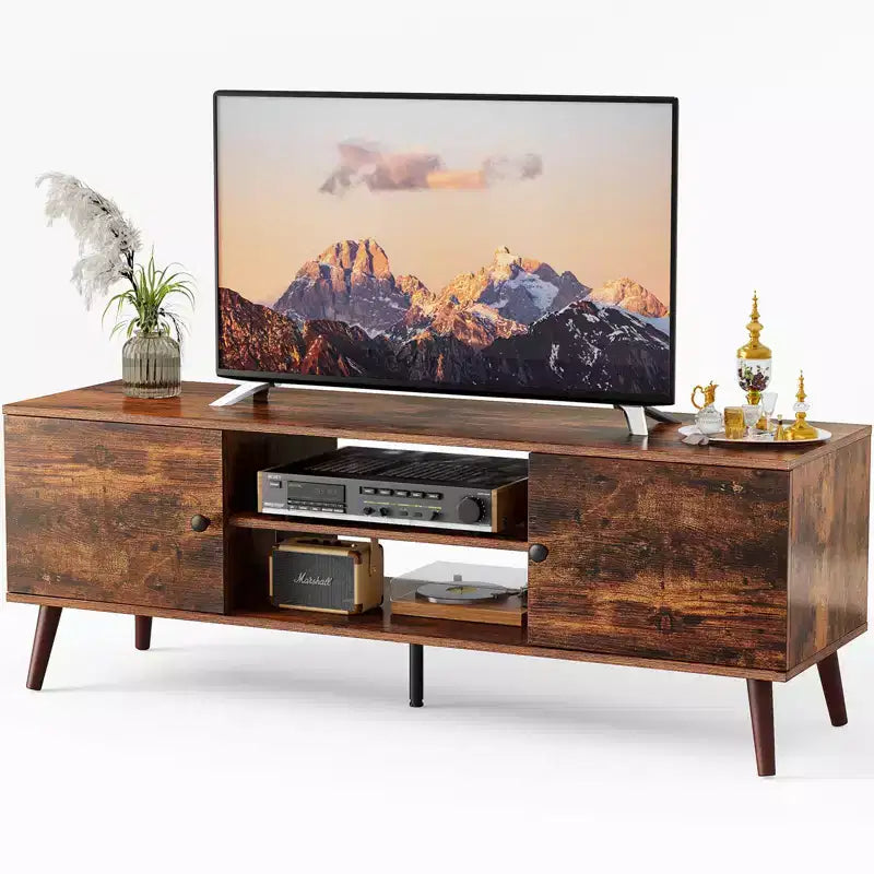 Panel TV cabinet can store black cabinets, suitable for home living room office TV cabinet