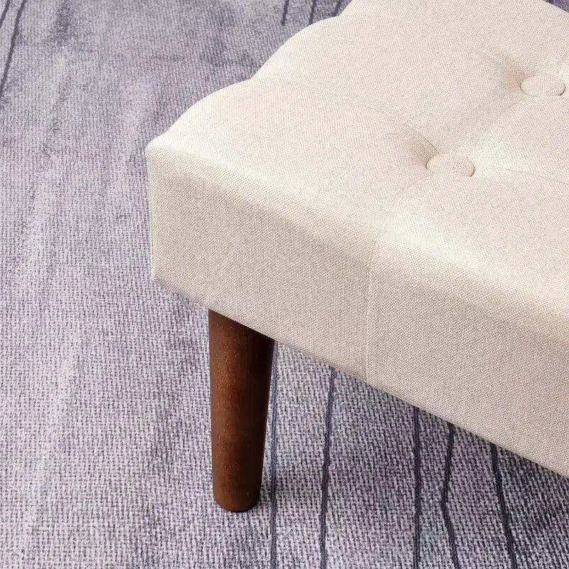 Petit tabouret repose-pieds capitonné, pouf repose-pieds rembourré avec pieds