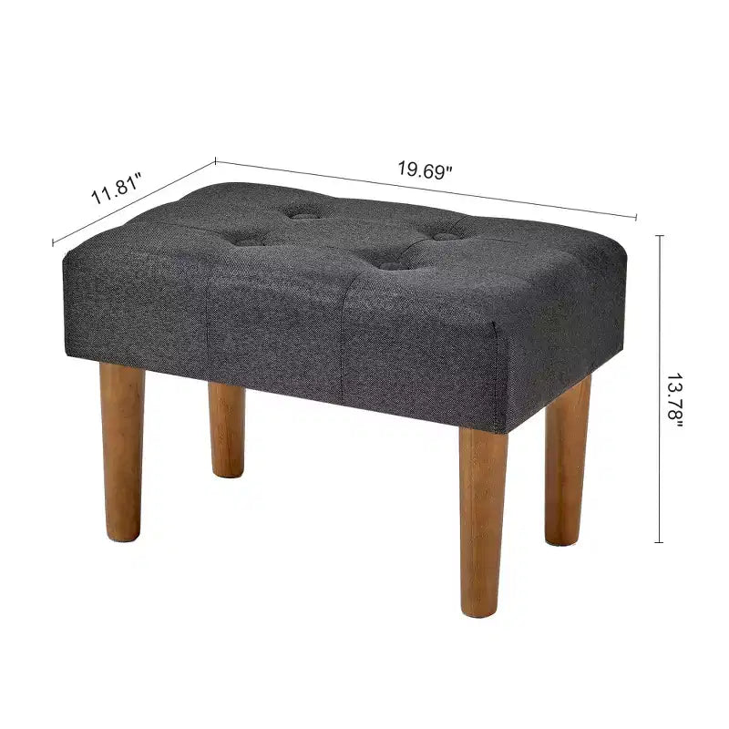Petit tabouret repose-pieds capitonné, pouf repose-pieds rembourré avec pieds
