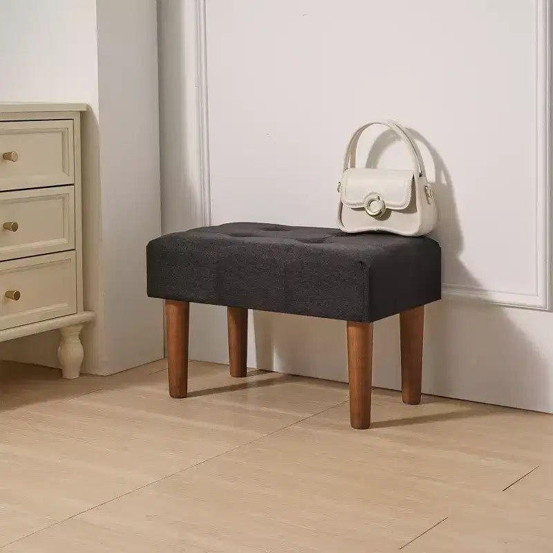 Petit tabouret repose-pieds capitonné, pouf repose-pieds rembourré avec pieds