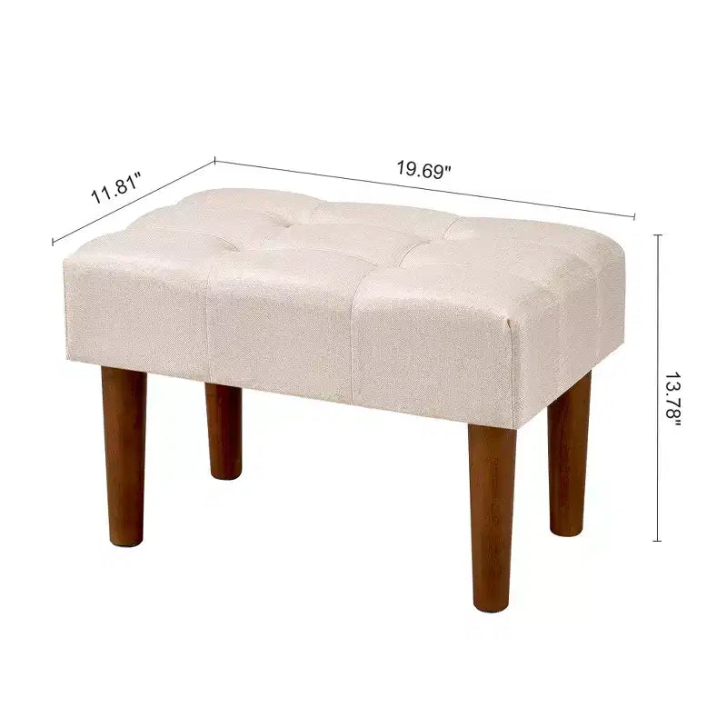 Petit tabouret repose-pieds capitonné, pouf repose-pieds rembourré avec pieds