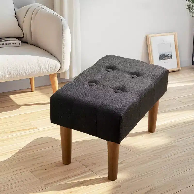 Petit tabouret repose-pieds capitonné, pouf repose-pieds rembourré avec pieds